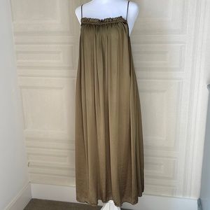 Zara Olive Green Silk Dress